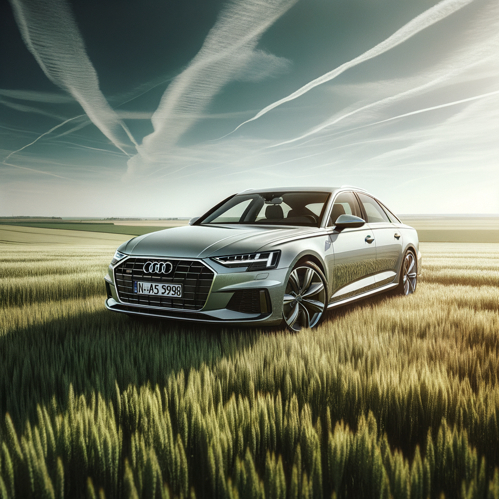 Un Audi A6 C7. 5 în format QHD, pe un câmp,