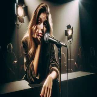 bored singer on a stage