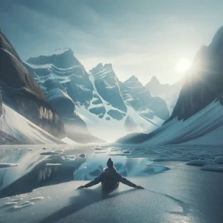 I need to create a mountain seen where are person relaxing