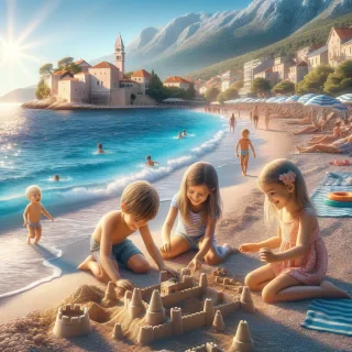 real photo white children's croatia sea