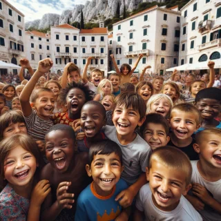 real photo children's zaostrog croatia