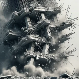 Разрушение железобетонной конструкции