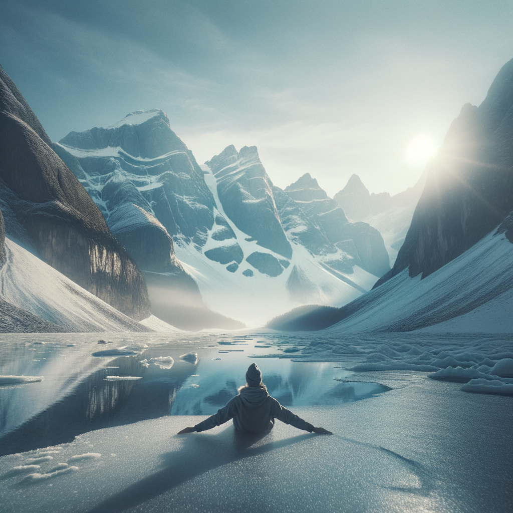 I need to create a mountain seen where are person relaxing