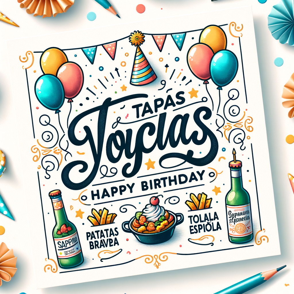 tapas voucher 8x8cm for birthday